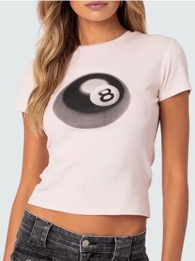 Edikted Magic 8 Ball Baby Tee size XS